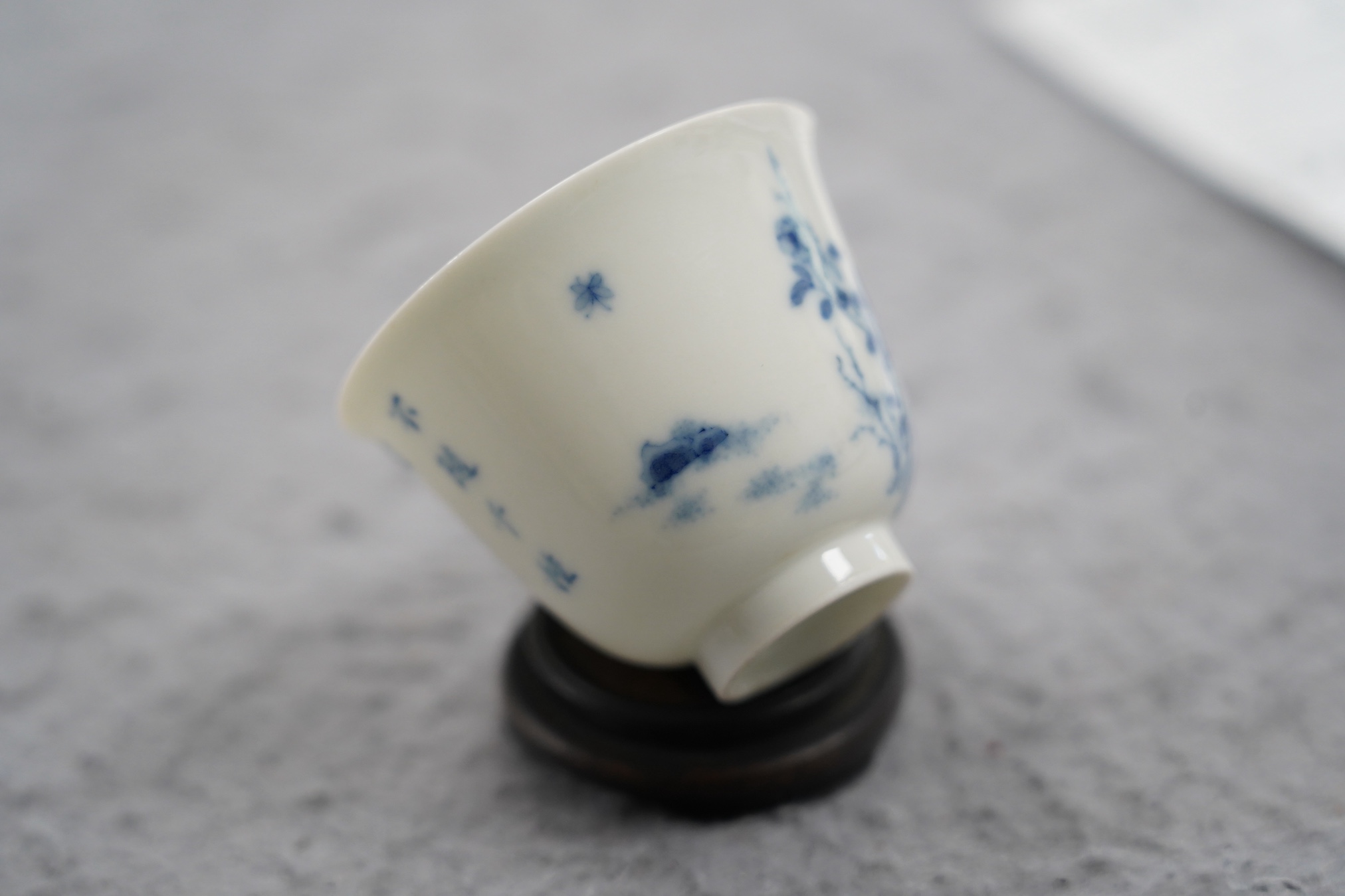 A Chinese blue and white 'month' cup, Kangxi mark, probably late 19th century